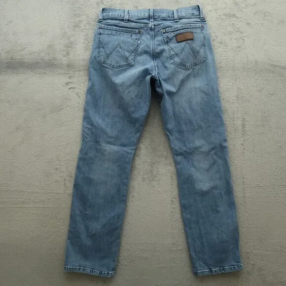 Wrangler Retro Jeans Mens Fits 30x32 (No Tag) Blue Slim Straight Stretch Denim - Picture 10 of 16